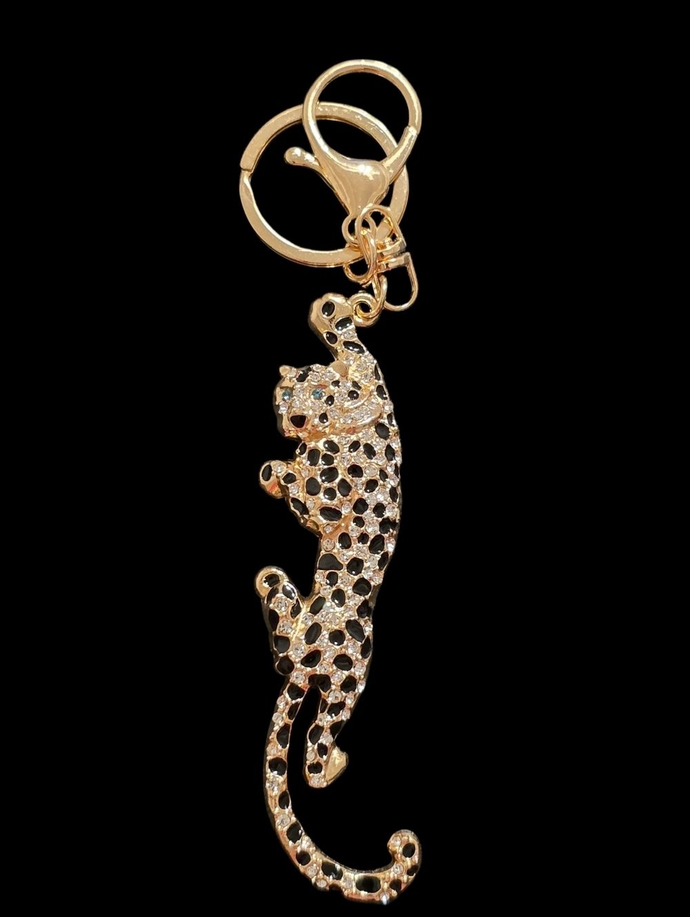 Gold Leopard Bag Charm Keychain